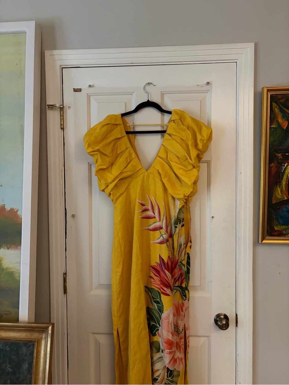 FARM Rio Yellow Floral Linen Maxi Dress - Picture 3 of 7